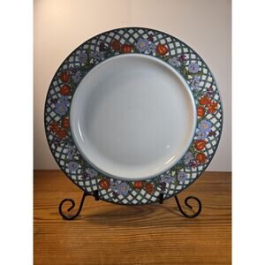 Dansk NORDIC GARDEN Dinner Plate 11" Green Lattice Floral